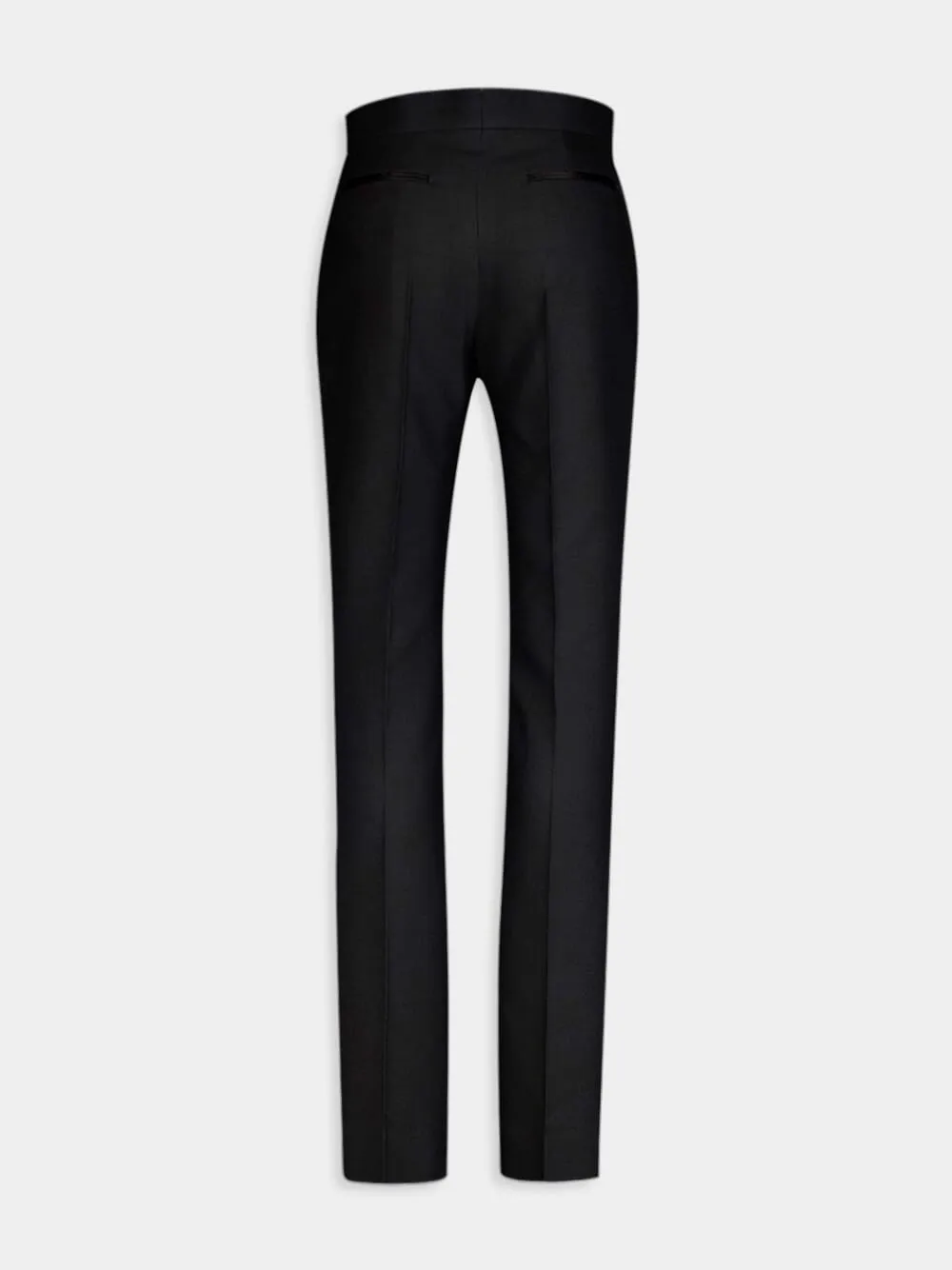 Straight-Leg Silk-Blend Black Trousers sold by Fashion Clinic product image thumbnail 3