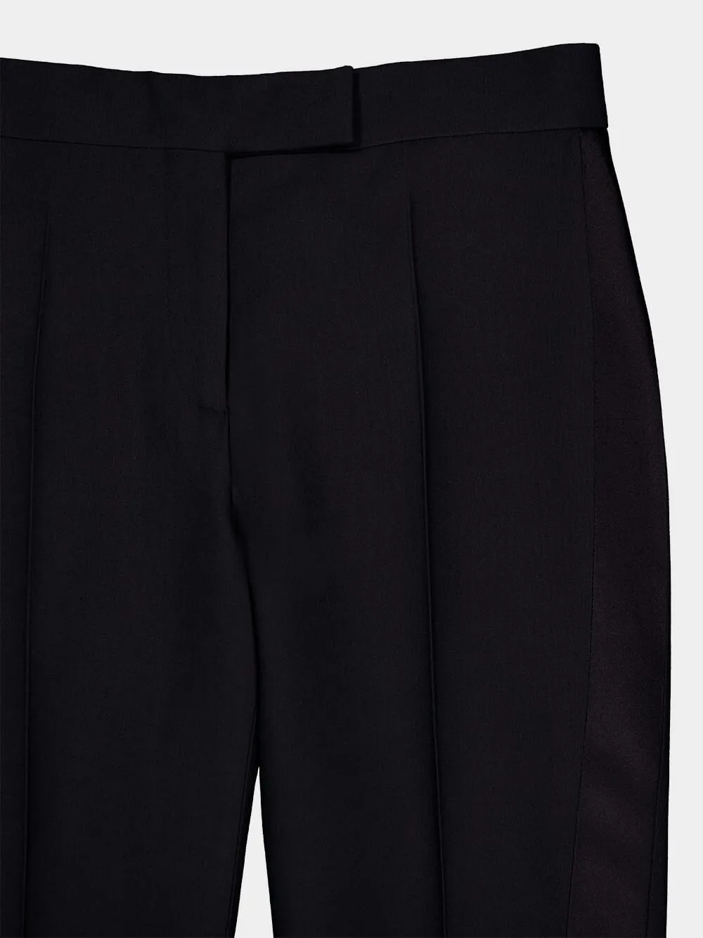 Straight-Leg Silk-Blend Black Trousers sold by Fashion Clinic product image thumbnail 5