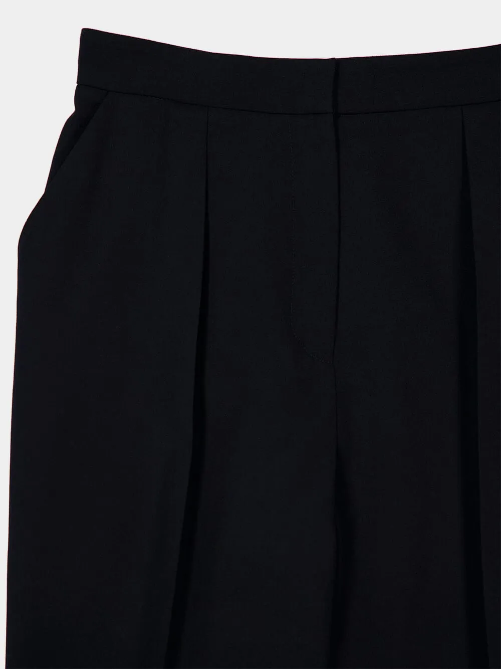 Black High-Waisted Wool Trousers sold by Fashion Clinic product image thumbnail 5