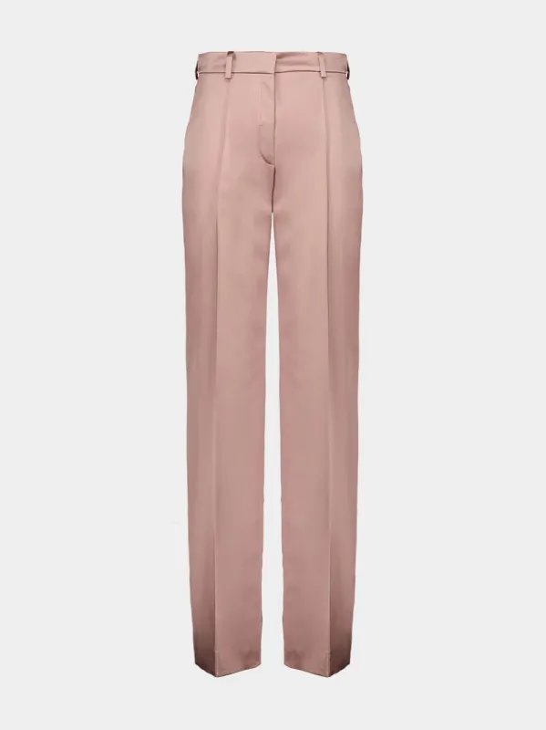 Old Pink Straight-Leg Tailored Satin Trousers made by Balmain