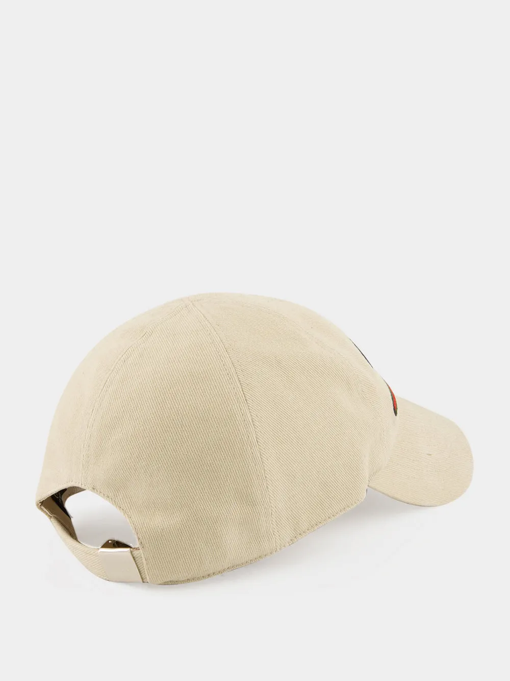 Ivory Cotton Embroidered Baseball Cap sold by Fashion Clinic product image thumbnail 2