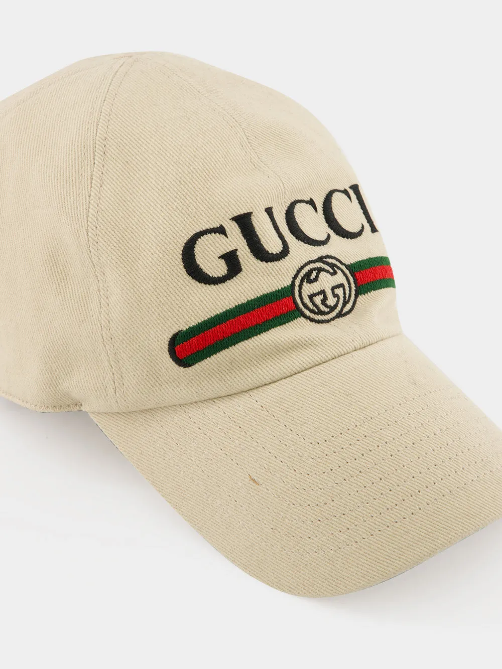 Ivory Cotton Embroidered Baseball Cap sold by Fashion Clinic product image thumbnail 3
