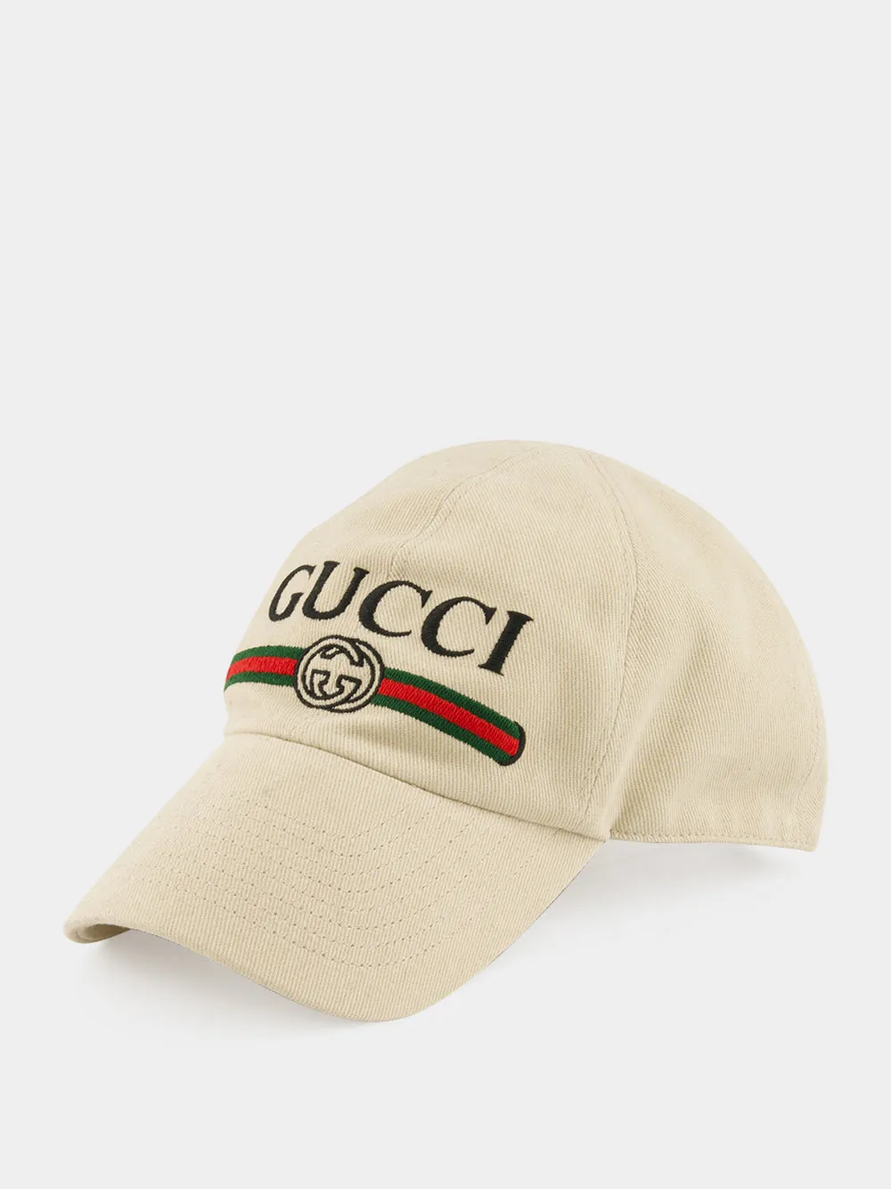 Ivory Cotton Embroidered Baseball Cap sold by Fashion Clinic