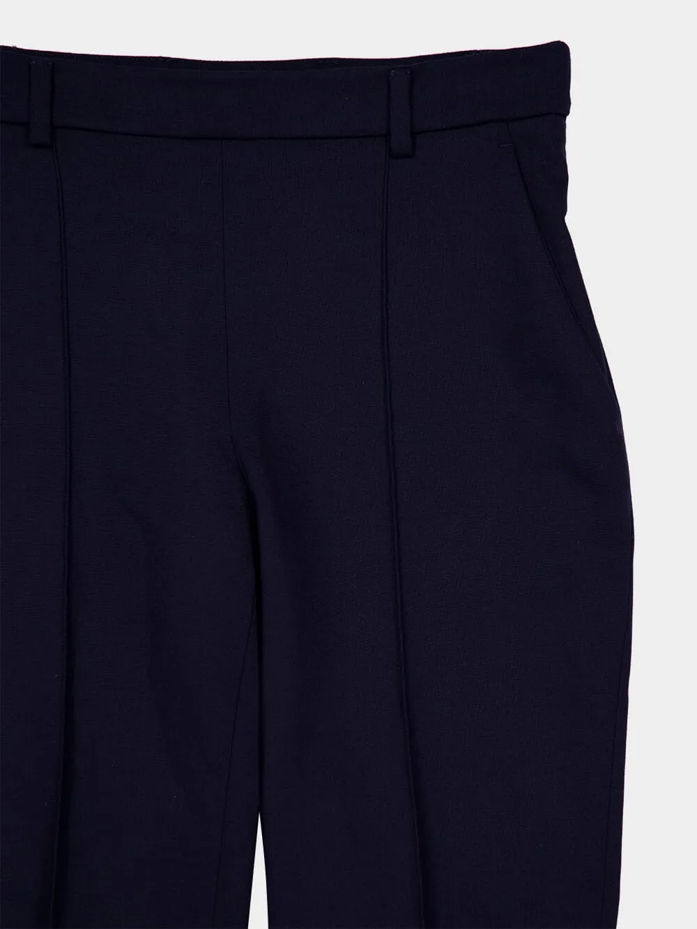 Marine Blue Slim-Fit Wool-Silk Trousers sold by Fashion Clinic product image thumbnail 3
