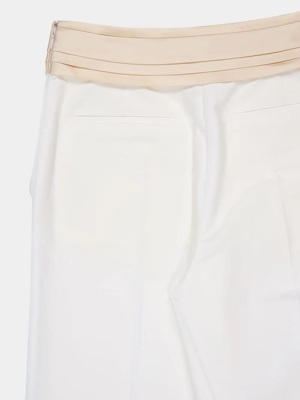 Ivory Straight-Leg Trousers with Bow sold by Fashion Clinic product image thumbnail 4