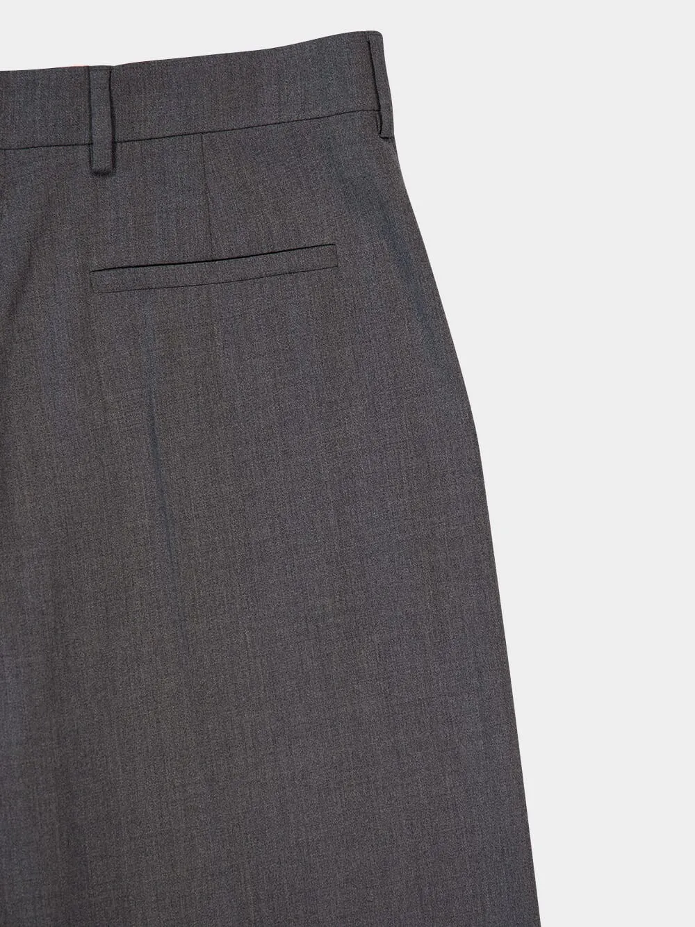 High-Waist Straight Leg Grey Wool Trousers sold by Fashion Clinic product image thumbnail 5