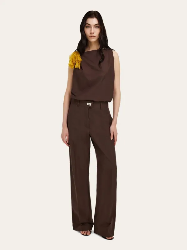 Espresso Tailored Trousers made by Salvatore Ferragamo