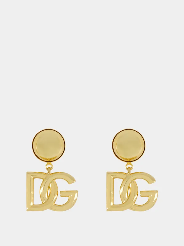 Gold DG Logo Clip-On Earrings made by Dolce & Gabanna