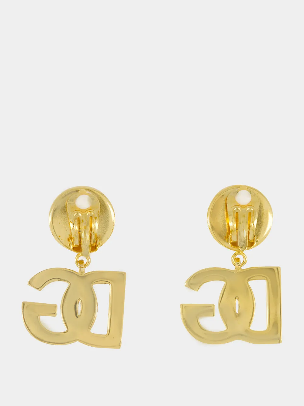 Gold DG Logo Clip-On Earrings sold by Fashion Clinic product image thumbnail 2