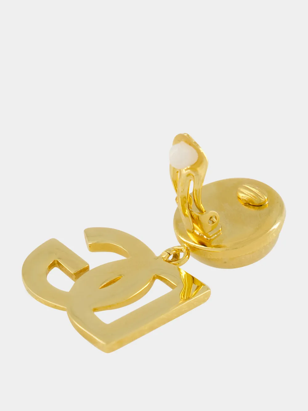 Gold DG Logo Clip-On Earrings sold by Fashion Clinic product image thumbnail 3