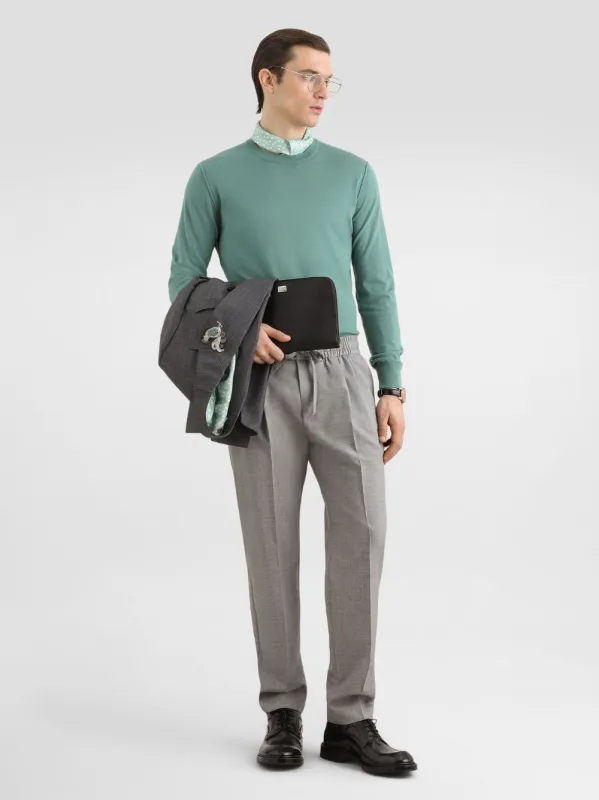 Grey Virgin Wool Jogging Trousers made by Dolce & Gabanna