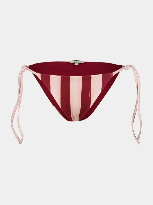 Red and Pink Pequin Bikini Briefs made by Fendi