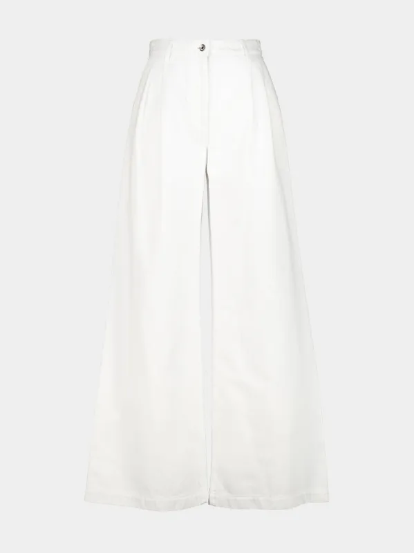 White Wide-Leg Denim Jeans made by Dolce & Gabanna