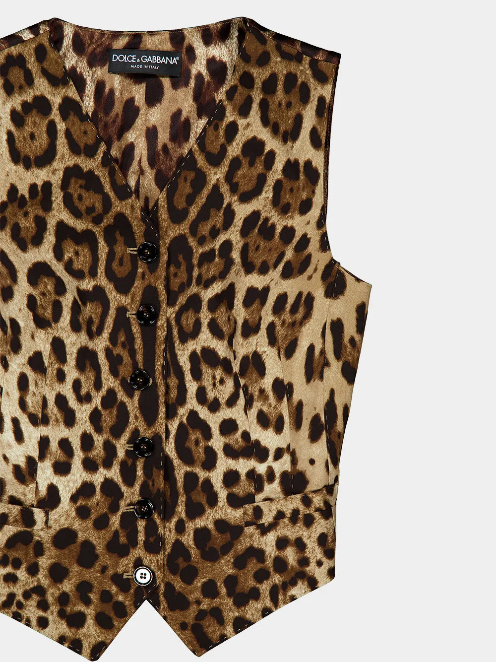 Leo-Print Wool and Silk Vest sold by Fashion Clinic product image thumbnail 5