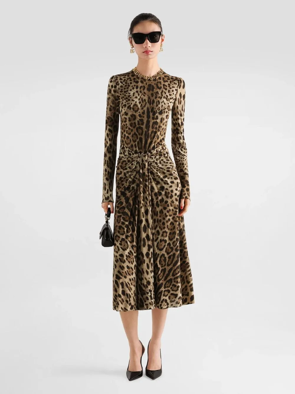 Leo Print Jersey Midi Dress sold by Fashion Clinic