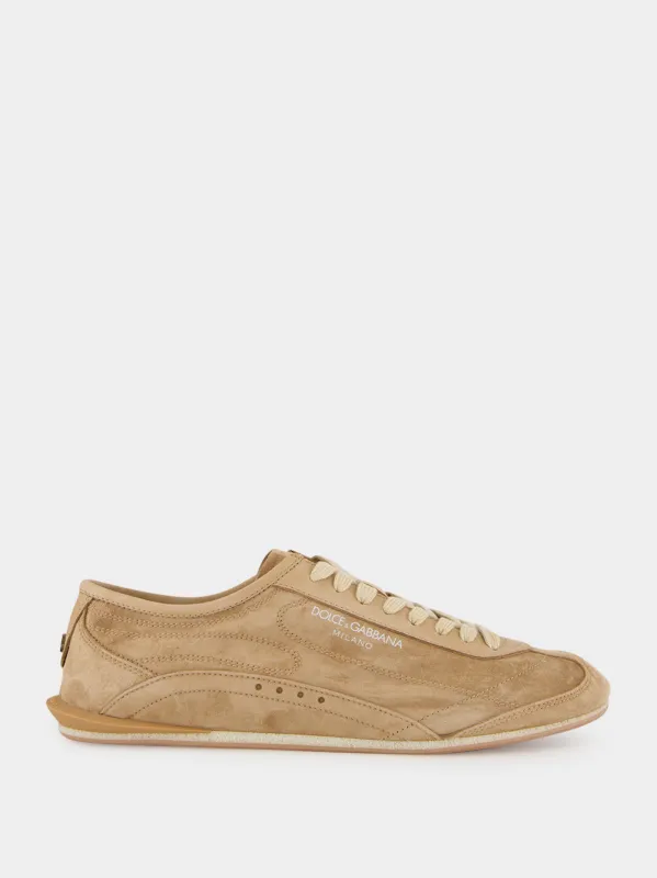 Beige Lipari Suede Sneakers made by Dolce & Gabanna