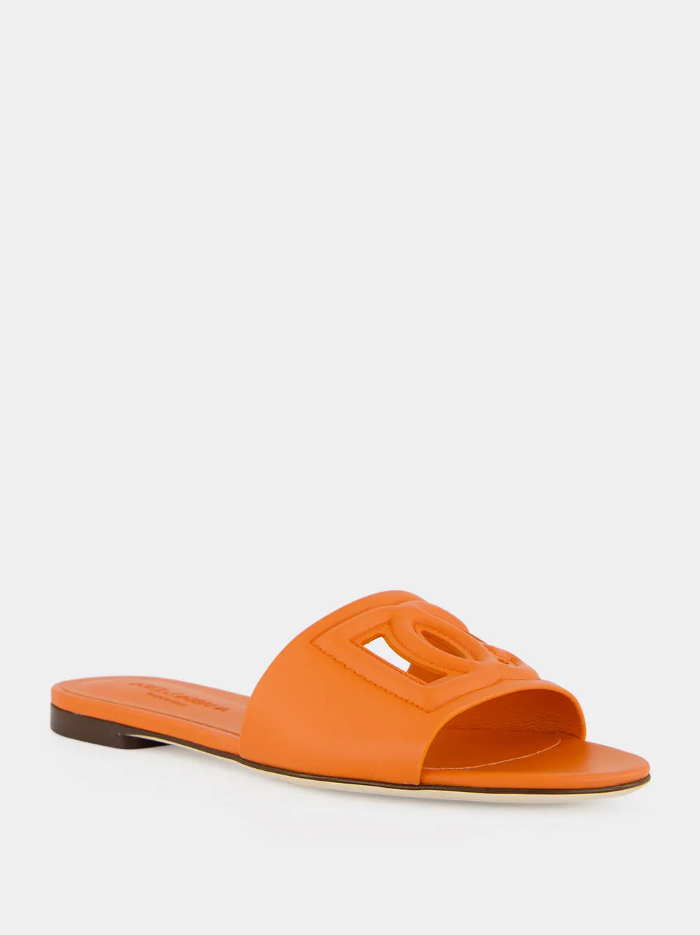 Orange DG Logo Calfskin Slides sold by Fashion Clinic product image thumbnail 2