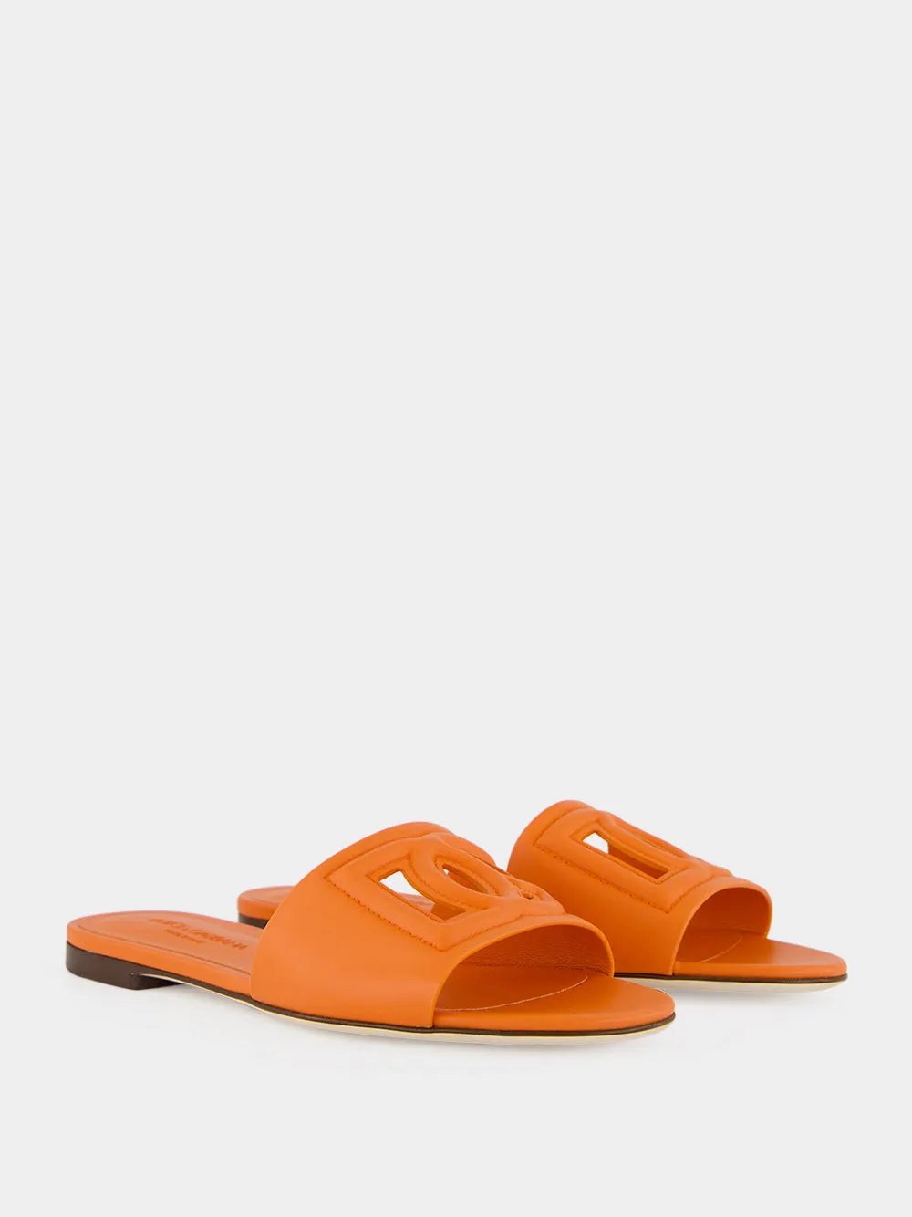 Orange DG Logo Calfskin Slides sold by Fashion Clinic product image thumbnail 3