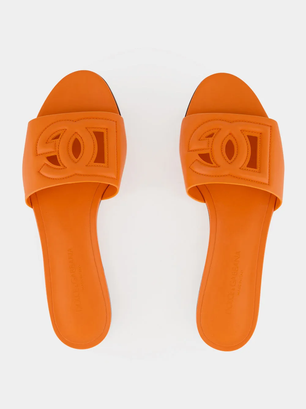 Orange DG Logo Calfskin Slides sold by Fashion Clinic product image thumbnail 4