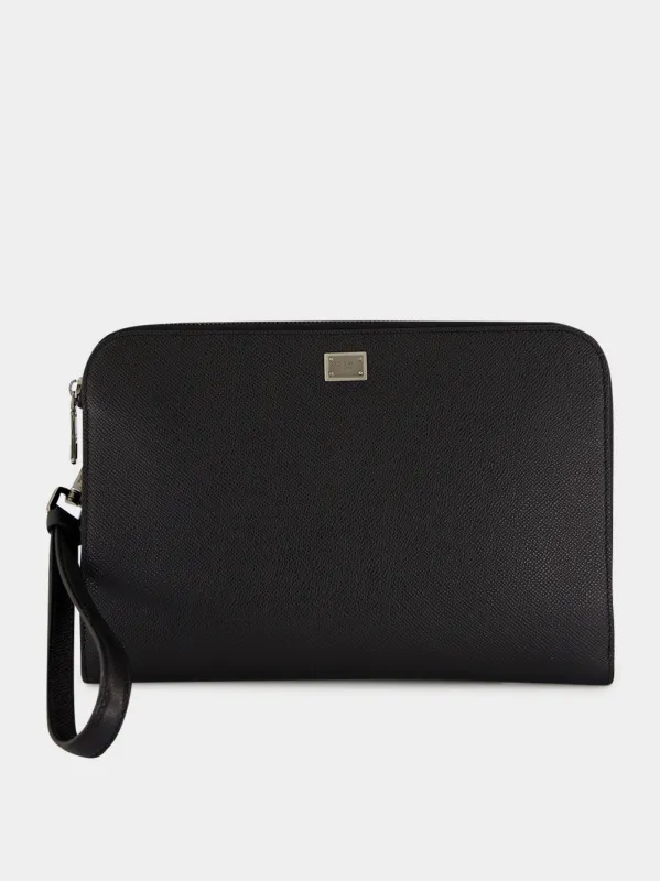 Black Leather Pouch made by Dolce & Gabanna