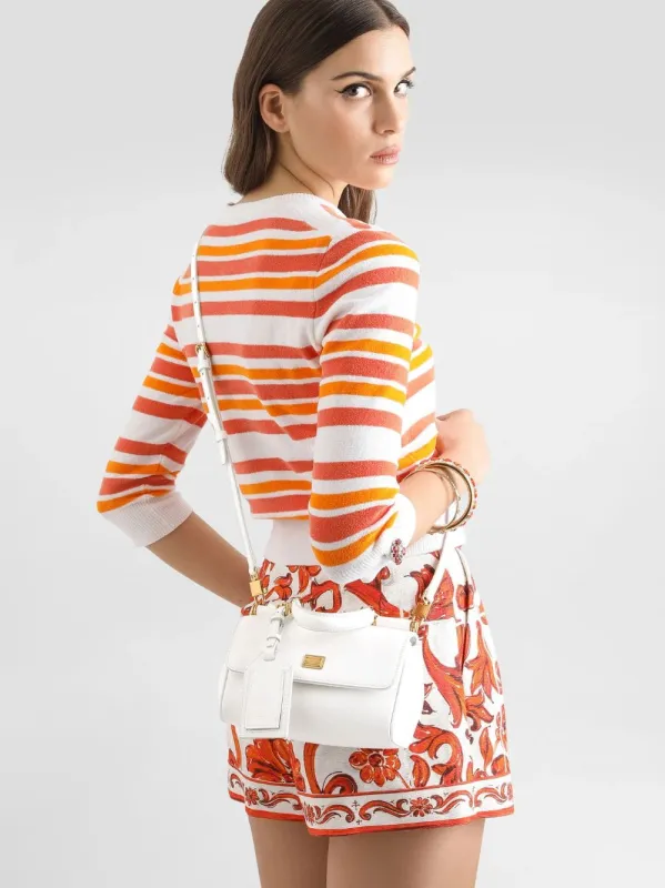White Mini My Sicily Calfskin Handbag made by Dolce & Gabanna