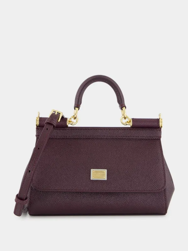 Burgundy Small Sicily Handbag made by Dolce & Gabanna