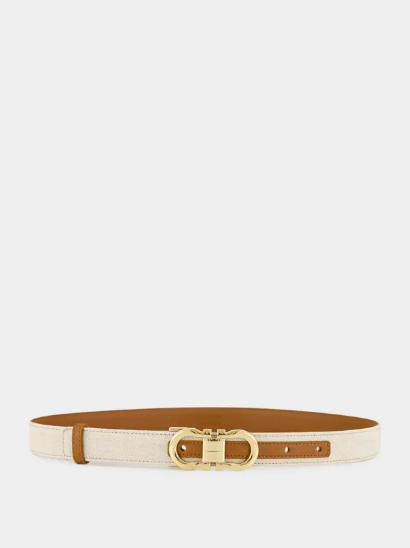 Natural Brown Reversible Gancini Belt made by Salvatore Ferragamo