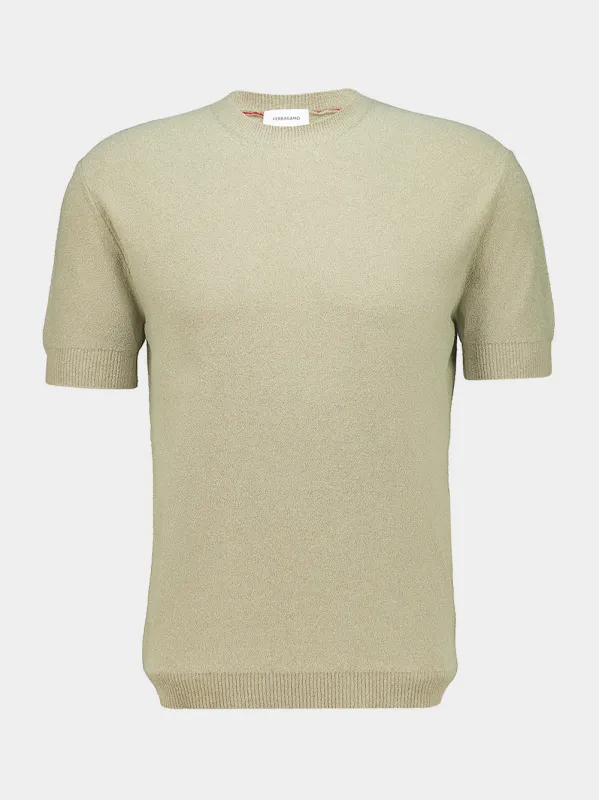 Safari Cotton Silk Knit T-Shirt made by Salvatore Ferragamo