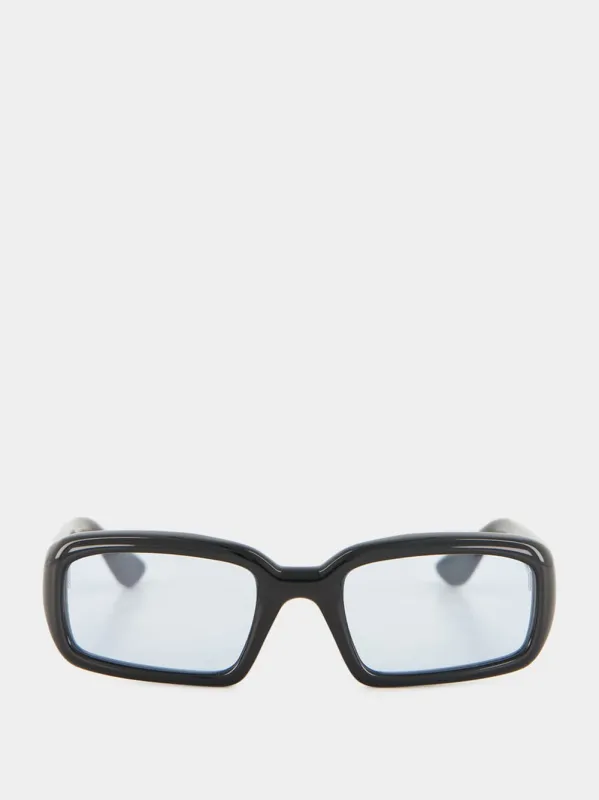 Mektoub Black Rectangular Sunglasses made by Port Tanger