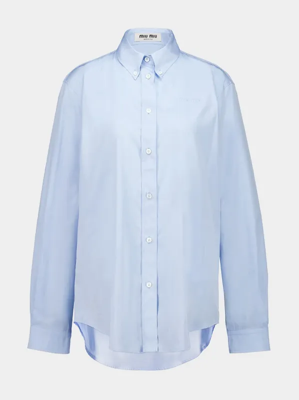 Sapphire Blue Poplin Button-Down Shirt made by Miu Miu