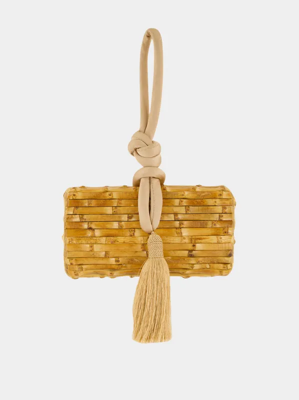 Khaki Tanit Bamboo Mini Bag made by Fashion Clinic