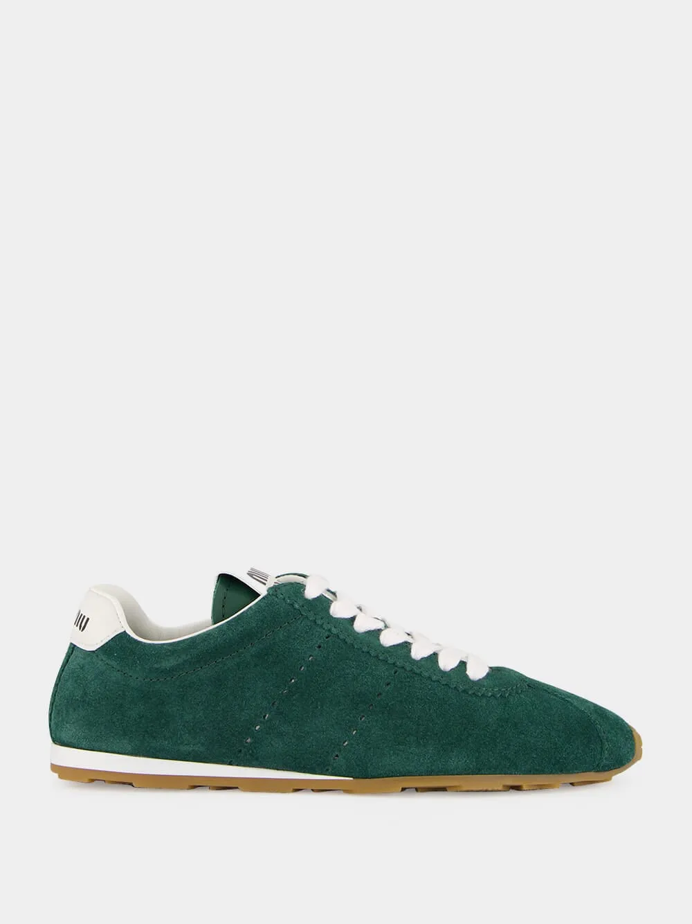 Green Plume Suede Sneakers sold by Fashion Clinic