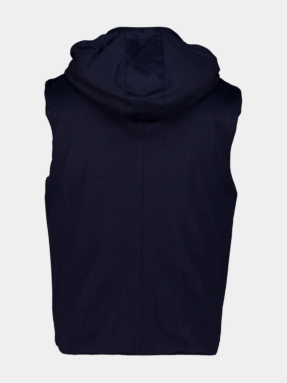 Navy Bonded Wool Flannel Down Vest sold by Fashion Clinic product image thumbnail 2