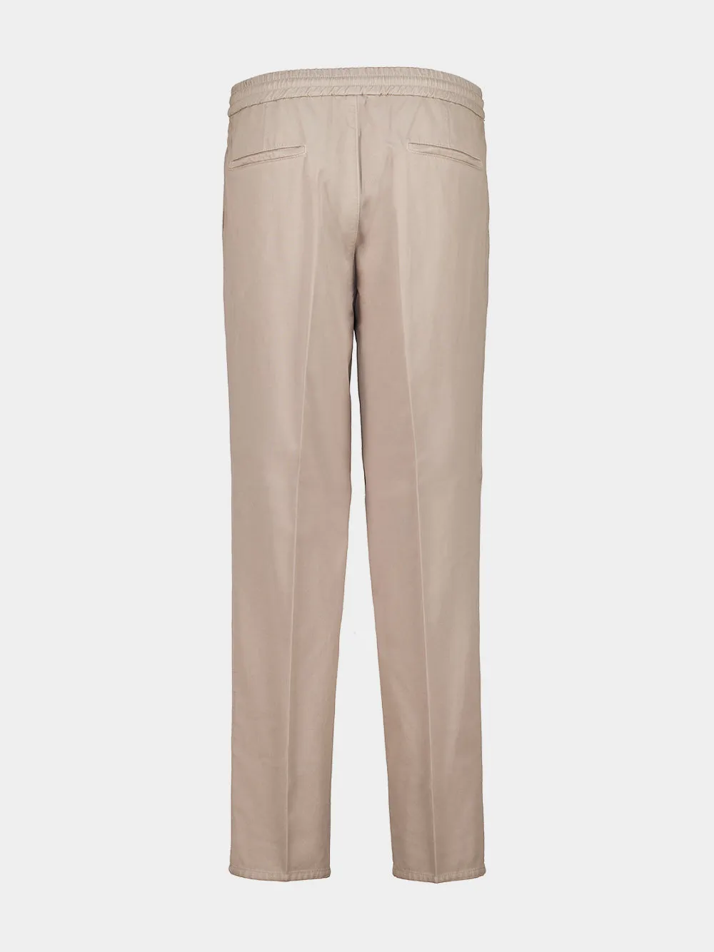 Beige Cotton Gabardine Drawstring Trousers sold by Fashion Clinic product image thumbnail 2