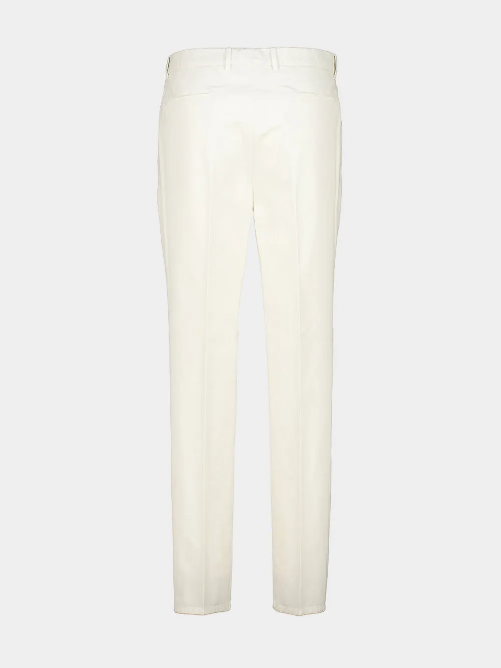White Cotton Gabardine Pleated Trousers sold by Fashion Clinic product image thumbnail 4