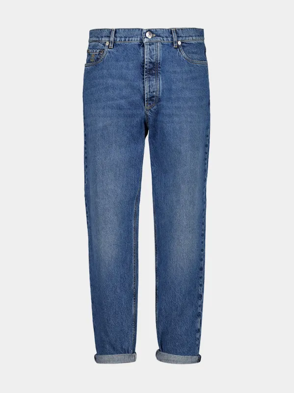 Medium Blue Iconic Fit Denim Jeans made by Brunello Cucinelli