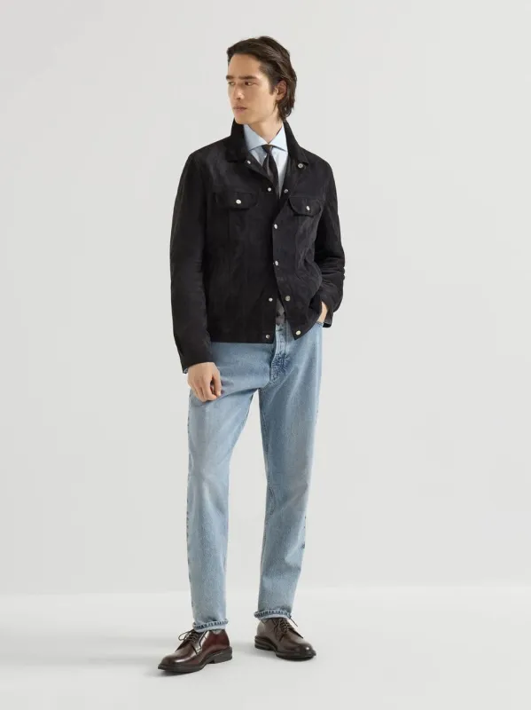 Light Blue Iconic Fit Denim Jeans made by Brunello Cucinelli