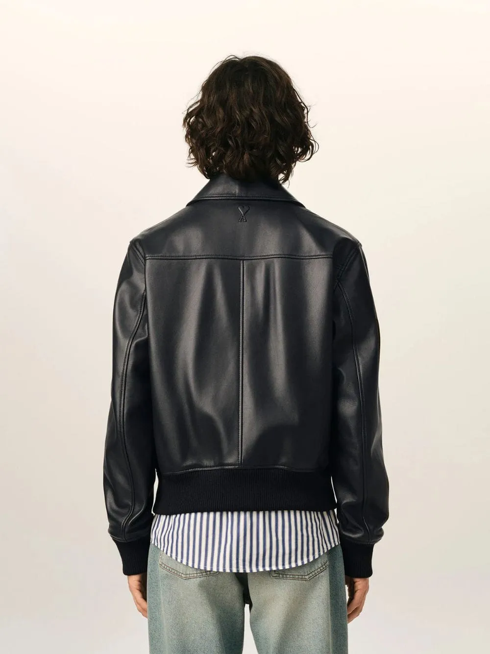 Black Lamb Leather Zip Jacket sold by Fashion Clinic product image thumbnail 3