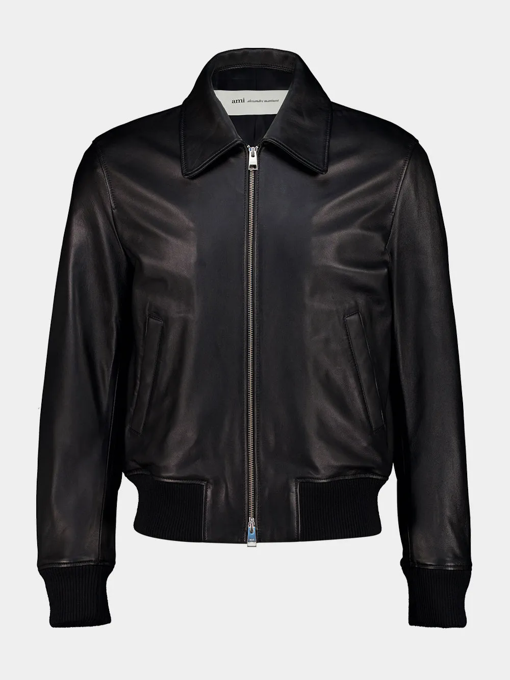 Black Lamb Leather Zip Jacket sold by Fashion Clinic product image thumbnail 2