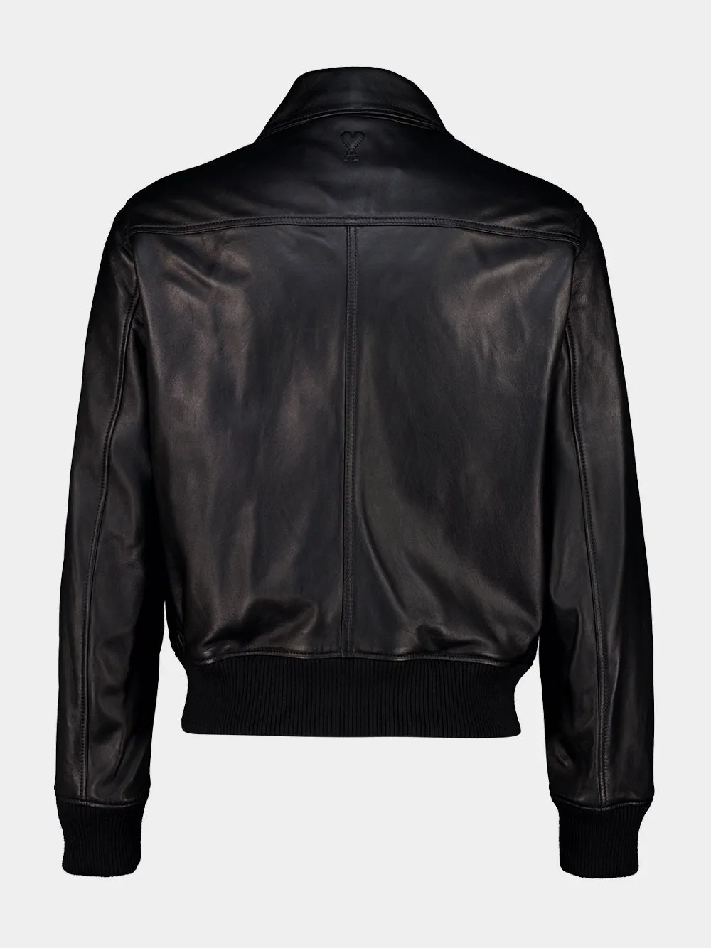 Black Lamb Leather Zip Jacket sold by Fashion Clinic product image thumbnail 4