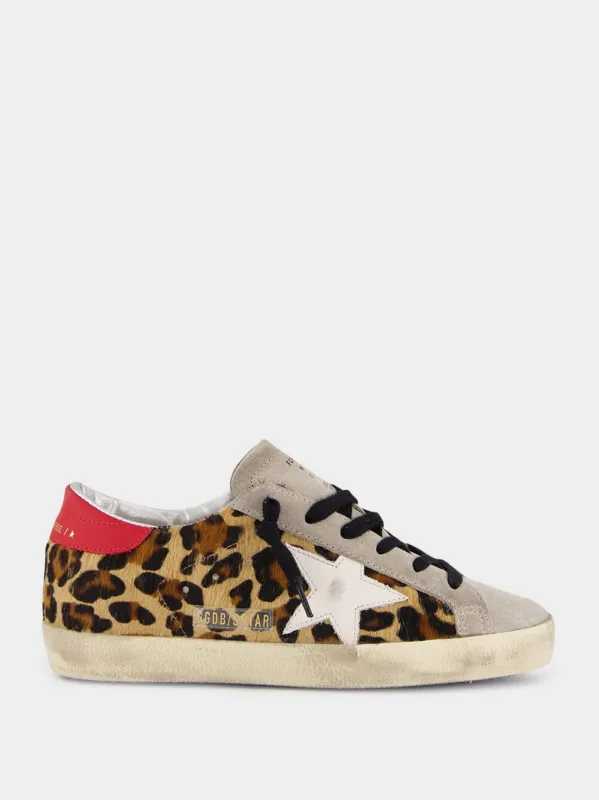 Leopard Horsy Star Leather Sneakers made by Golden Goose