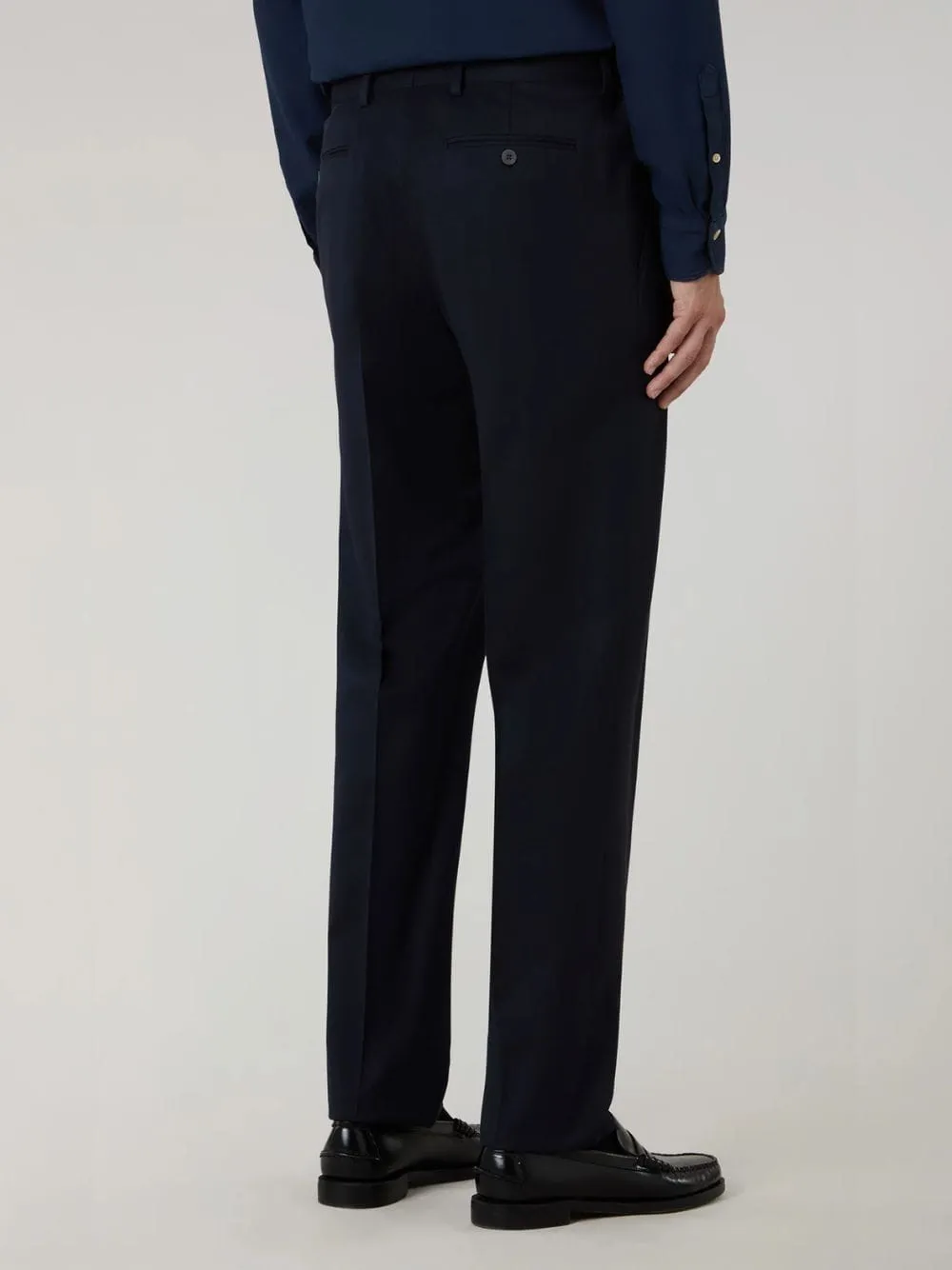 Blue Stretch Wool Tailored Trousers sold by Fashion Clinic product image thumbnail 3