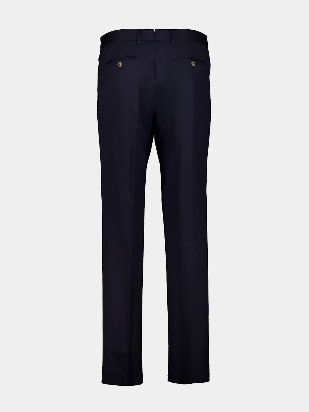 Blue Stretch Wool Tailored Trousers sold by Fashion Clinic product image thumbnail 4