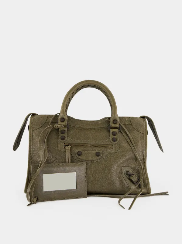 Army Green Le City Small Lambskin Bag made by Balenciaga