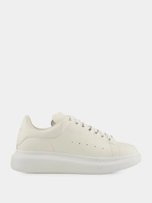 White Oversized Sneakers New Tech Calf Leather made by Alexander McQueen