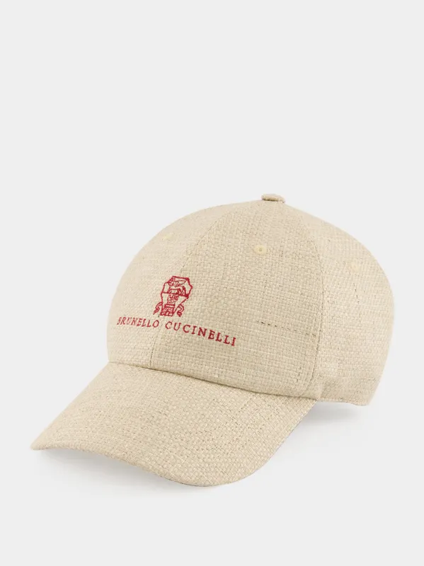 Beige Hopsack Baseball Cap made by Brunello Cucinelli