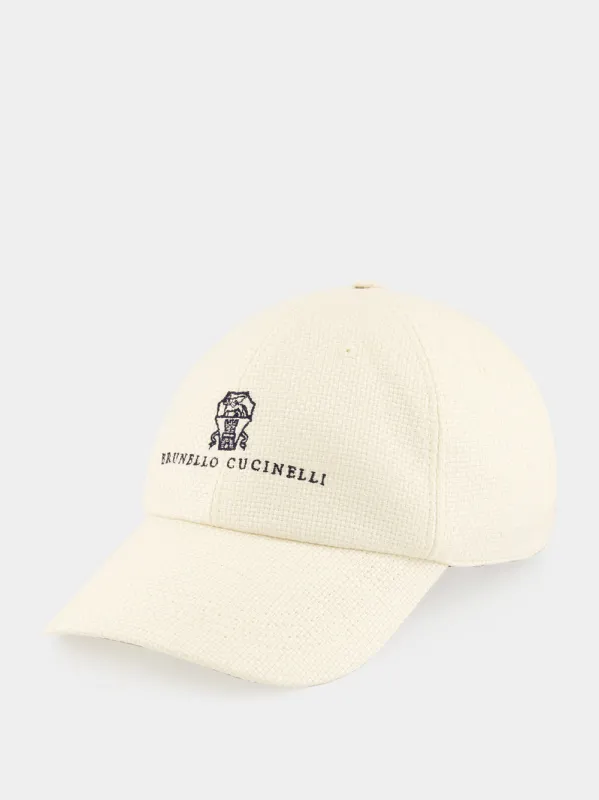 Off-White Hopsack Baseball Cap made by Brunello Cucinelli