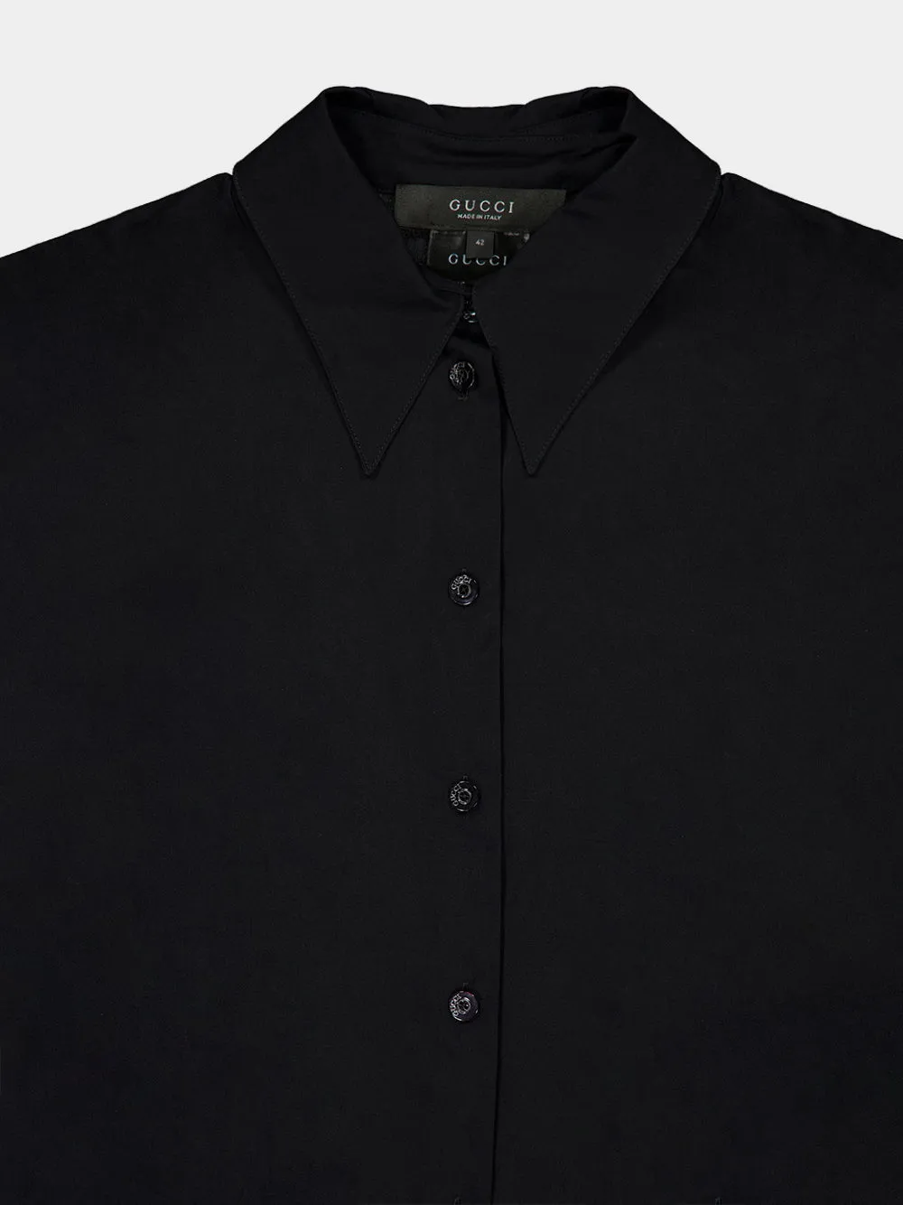 Black Silk Stretch Chiffon Shirt sold by Fashion Clinic product image thumbnail 3