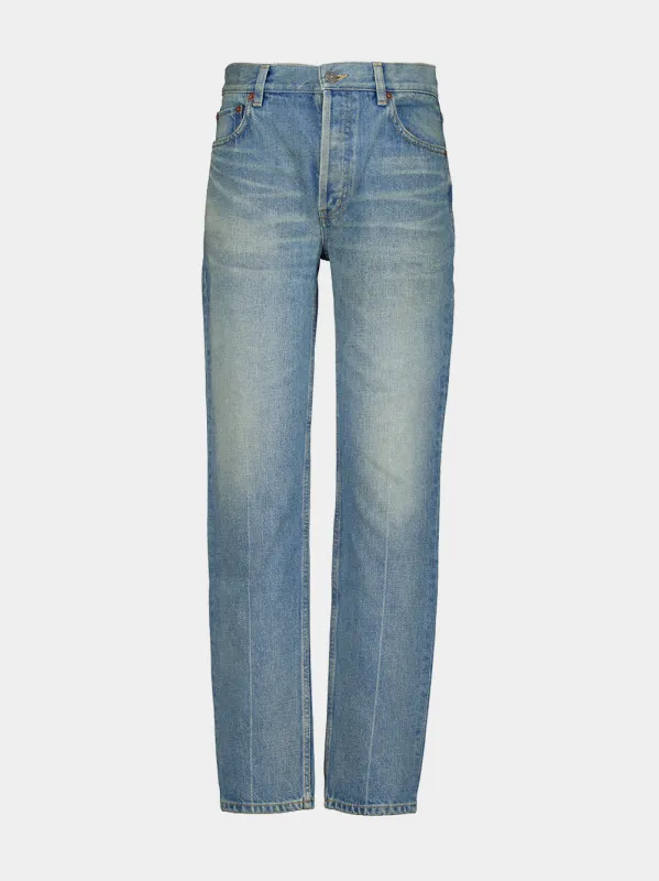 Authentic Medium Blue Straight-Leg Jeans made by Yves Saint Laurent