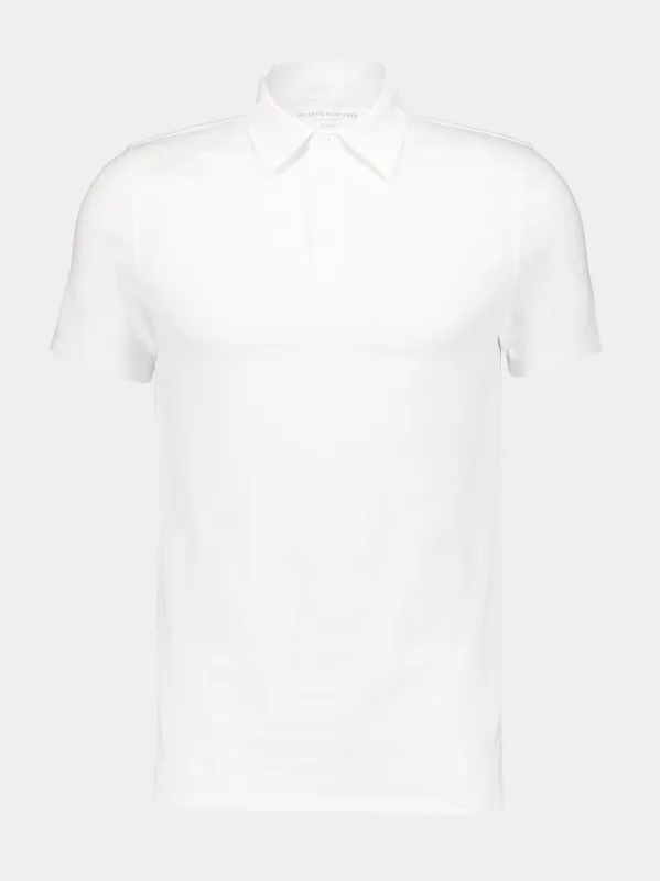 White Organic Cotton Short-Sleeved Polo made by Majestic Filatures
